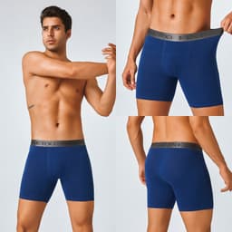 Thumbnail Finetoo Quần Đùi Cotton Nguyên Chất Cho Nam Quần Lót Thoáng Khí Trung Bình Boxer Quần Lót Hấp Thụ Và Kháng Khuẩn S-XXL 2