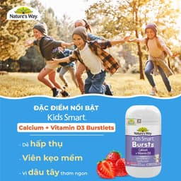 Thumbnail Viên Nhai Canxi Sữa Cho Bé Nature’s Way Kids Smart Calcium + Vitamin D3 Burstlets, Hỗ Trợ Xương Và Răng Chắc Khỏe 50v/h 2