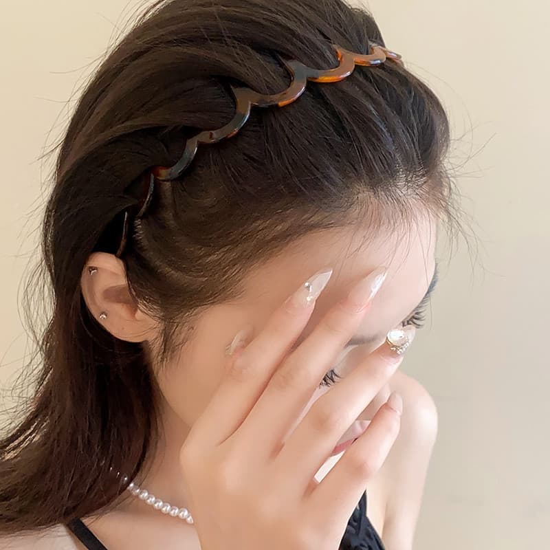 Ảnh DREJEW Băng đô rửa mặt bằng nhựa đơn giản trang điểm băng đô nữ có mái tóc gãy có răng kẹp tóc chống trượt đa năng 3