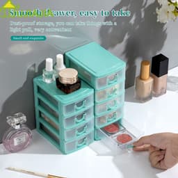 Thumbnail Jujiajia 5 Lớp Ngăn Kéo Có Thể Tháo Rời Chống Bụi Ngăn Kéo Bảo Quản Trong Suốt Hộp PP Để Bàn kệ góc tường tủ mini để bàn kệ nhựa bàn làm việc văn phòng kệ đa năng 4 tầng hộp đựng nước hoa 4