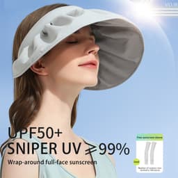 Thumbnail Mũ chống nắng CAMEL CROWN dành cho nữ Mùa hè Keo đen chống tia cực tím Vỏ rỗng 2