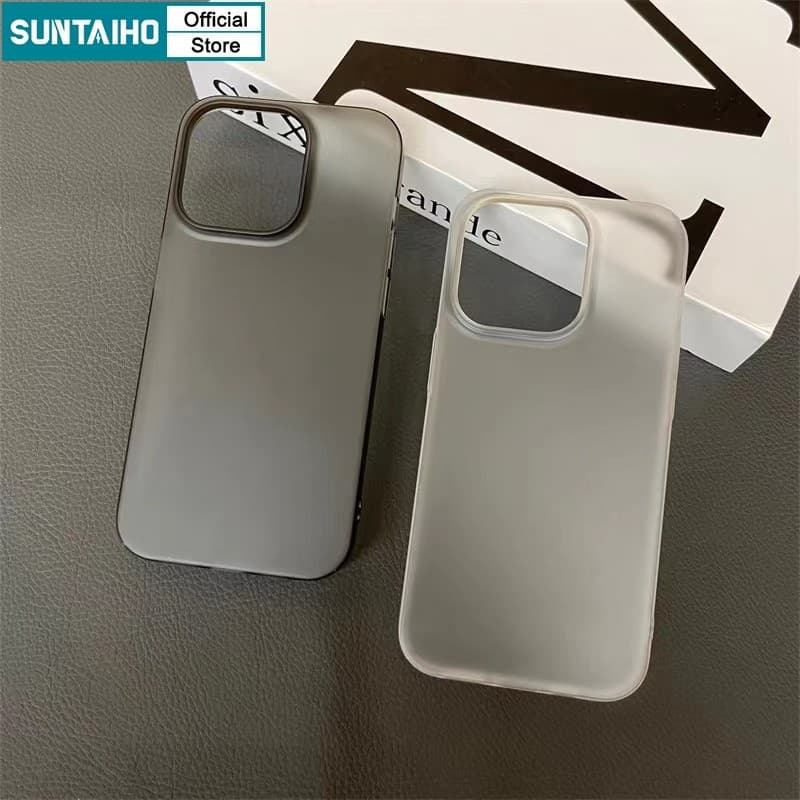 Ảnh Suntaiho Ốp Lưng iPhone Đơn Giản Trong Suốt Mờ Nhám Đen Chống Bẩn Ốp Điện Thoại Cao Cấp TPU Mềm Trắng Chống Sốc Cho Iphone 16 15 14 13 12 11 Pro Max IP 7 8 Plus Iphon X XR Xs Max 3