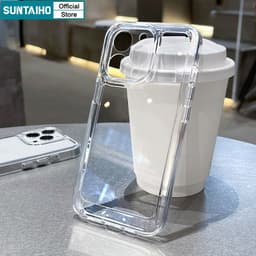 Thumbnail Suntaiho Ốp Lưng iPhone Đơn Giản Trong Suốt Crysta Mềm Chống Sốc TPU Ốp Điện Thoại Cho Iphone 16 15 14 13 12 11 Pro Max IP 7 8 Plus Iphon X XS XR XsMax 2
