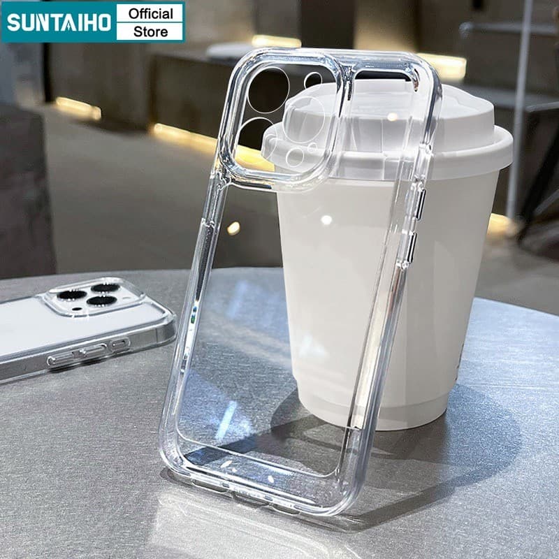 Ảnh Suntaiho Ốp Lưng iPhone Đơn Giản Trong Suốt Crysta Mềm Chống Sốc TPU Ốp Điện Thoại Cho Iphone 16 15 14 13 12 11 Pro Max IP 7 8 Plus Iphon X XS XR XsMax 2
