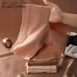 Thumbnail Fallsweet Nữ Plus Kích Thước Quần Lót Cotton Nguyên Chất Eo Cao Mềm Quần Đùi Thoáng Khí Thân Thiết Underware M-2XL 4