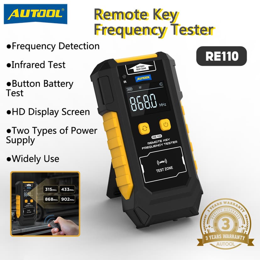 Ảnh AUTOOL RE110 Chìa Khóa Điều Khiển Từ Xa Tần Số Bút Thử Chìa Khóa Xe Ô Tô Tần Số Bút Thử CR2032, CR2025 Cửa Tivi RF Hồng Ngoại Điều Khiển Từ Xa Kiểm Tra 1