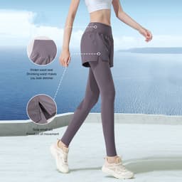 Thumbnail CAMEL CROWN Quần Yoga Nữ Thu Đông Cao Cấp Plus Nhung Giả Hai Mảnh Quần Thể Thao 3