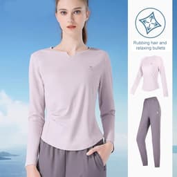 Thumbnail CAMEL CROWN Yoga Suit Mùa Thu Sáng Chạy Bộ Thể Thao Ngoài Trời Slim Fit Ấm Áp Thể Dục Tay Dài 2