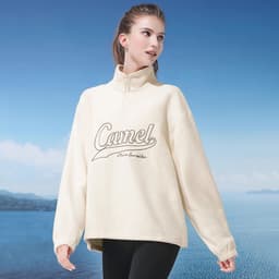 Thumbnail Áo CAMEL CROWN Cổ Đứng Dày Dài Tay Quần Áo Thường Ngày Ấm Áp Unisex Lông Cừu 2