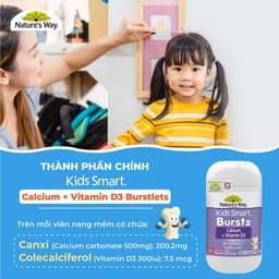 Thumbnail Viên Nhai Canxi Sữa Cho Bé Nature’s Way Kids Smart Calcium + Vitamin D3 Burstlets, Hỗ Trợ Xương Và Răng Chắc Khỏe 50v/h 3