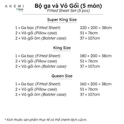 Thumbnail Bộ ga và Vỏ gối Akemi Tencel Touch Serenity v2, gồm 5 món (King/Queen) 4