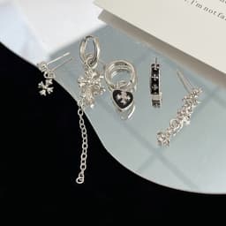 Thumbnail 17km Đơn Giản Zircon Xuyên Bông Tai Nữ Pha Lê Thanh Lịch Ngọc Trai Ngôi Sao Bướm Bông Tai Bộ Phụ Kiện Trang Sức 4
