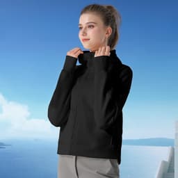 Thumbnail Camel CROWN Quần Áo Tập Yoga Nữ Dệt Kim Nhung Mặc Thường Ngày Có Mũ Trùm Đầu Slim Fit Thể Thao 1