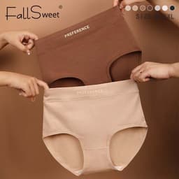 Thumbnail Fallsweet Nữ Plus Kích Thước Quần Lót Cotton Nguyên Chất Eo Cao Mềm Quần Đùi Thoáng Khí Thân Thiết Underware M-2XL 1