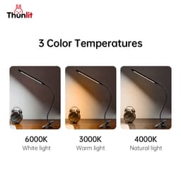 Thumbnail Đèn kẹp đầu giường Thunlit có ống mềm kim loại 7W cắm USB 10 độ sáng 3 nhiệt độ màu 4