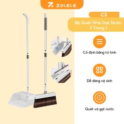 Thumbnail Bộ Chổi Quét Nhà Thông Minh Kèm Hốt Rác Gạt Nước C3 Bộ Dụng Cụ Vệ SInh Zolele - Chính Hãng 2