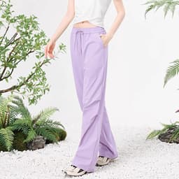 Thumbnail Camel CROWN Quần Dù Nữ Eo Cao Mỏng Chống Nắng Thoáng Khí Rời Thẳng Quần Thường Ngày 2