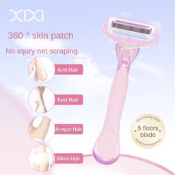 Thumbnail Giao Hàng Nhanh Xixi 5 Lớp Lưỡi Dao Cạo Râu Lô Hội Đầu Cạo Râu Xà Phòng Lớn Dụng Cụ Làm đẹp Tẩy Lông Mặt/chân/nách/bikini An Toàn (THỦY TINH) 2