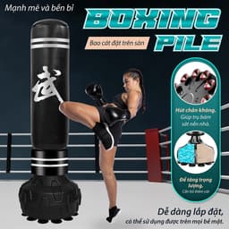 Thumbnail BG Trụ đấm bốc Boxing Pile BG Red/Black mẫu hót 2025, chất liệu PU cao cấp 2
