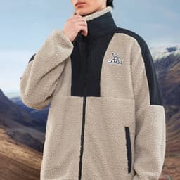 Thumbnail Áo khoác lông cừu cổ đứng dày dặn CAMEL CROWN dành cho nam Áo khoác lông cừu chống tĩnh điện 3
