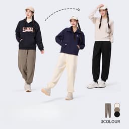 Thumbnail CAMEL CROWN quần thường ngày nam nữ cặp đôi quần cotton dệt kim quần chạy xu hướng quần ấm áp 1