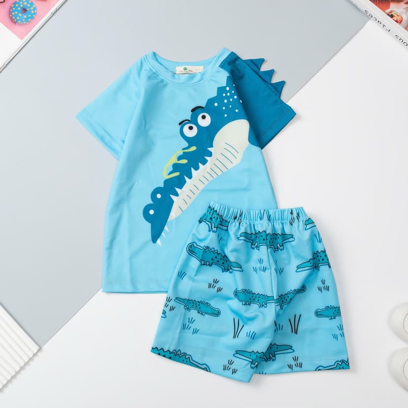 Ảnh Bộ bơi bé trai LITIBABY 2 mảnh hoạt hình ngộ nghĩnh, size 2 đến 12 tuổi 2