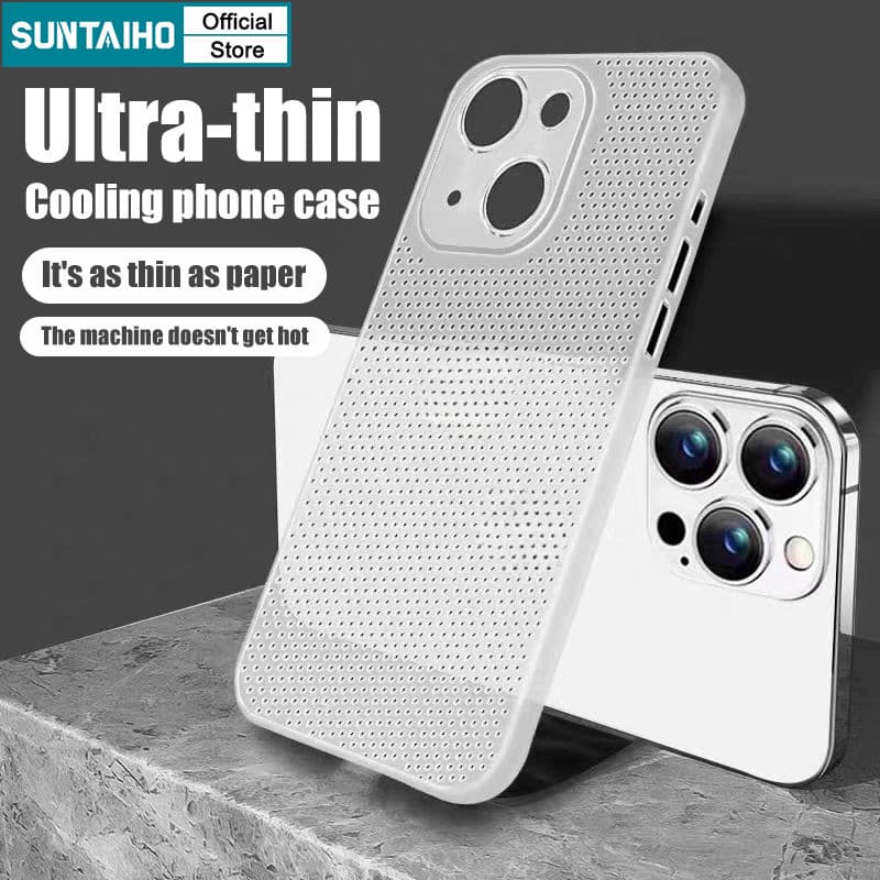 Ảnh Suntaiho Siêu Mỏng Thoáng Khí Làm Mát Ốp Lưng Điện Thoại Mềm Mờ Cao Cấp Cho iPhone 15 14 13 12 11 Pro Max 1
