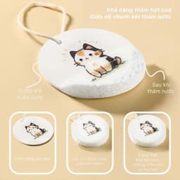 Thumbnail Miếng bọt biển rửa chén kháng khuẩn Zolele làm sạch, mút xốp nén họa tiết hoạt hình 4