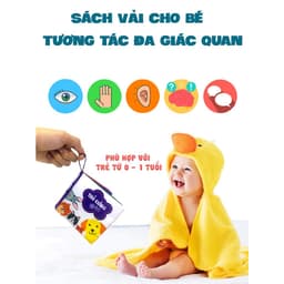 Thumbnail Sách Vải Song Ngữ Việt Anh Phát Triển Tư Duy và Đa Giác Quan Cho Bé Sơ Sinh Size Nhỏ 12x12cm - PiPo Vietnam 3