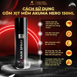 Thumbnail Gôm xịt tóc mềm AKUMA HERO 150ml tạo độ phồng tự nhiên, giữ nếp tạo kiểu, không gây bết và nặng tóc. 3