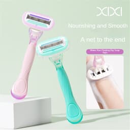 Thumbnail Giao Hàng Nhanh Xixi 5 Lớp Lưỡi Dao Cạo Râu Lô Hội Đầu Cạo Râu Xà Phòng Lớn Dụng Cụ Làm đẹp Tẩy Lông Mặt/chân/nách/bikini An Toàn (THỦY TINH) 3