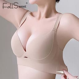 Thumbnail FallSweet Áo ngực Bigsize chống chảy xệ dành cho nữ Không dây có thể điều chỉnh liền mạch Push Up Brassiere 34-46 B C D Cup 4