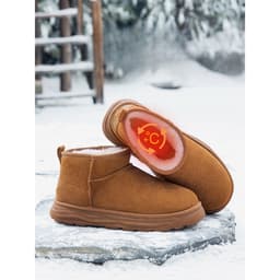 Thumbnail Giày nam CAMEL CROWN dày nhung nâng mũi tròn cổ điển Giày bốt tuyết ấm áp 2