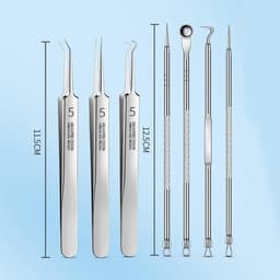 Thumbnail Nhíp Fecong, Bộ loại bỏ mụn đầu đen bằng thép không gỉ Fecong 3 nhíp, Nhíp tẩy mụn đầu đen chuyên nghiệp, Bộ dụng cụ tẩy mụn đầu đen & vắt bằng thép không gỉ 3