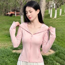 Thumbnail CAMEL CROWN Quần áo chống nắng Áo khoác ngắn thoáng khí băng chống tia cực tím dành cho nữ 2