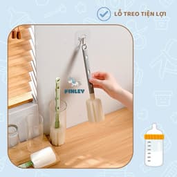 Thumbnail Cọ rửa bình sữa, cọ rửa ly cốc FINLEY Moonie 4 màu, tay cầm kéo dài 4 mức tới 35cm, cọ được ly cao 1