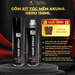 Thumbnail Gôm xịt tóc mềm AKUMA HERO 150ml tạo độ phồng tự nhiên, giữ nếp tạo kiểu, không gây bết và nặng tóc. 2