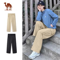 Thumbnail Camel CROWN Nữ Chống Nắng Nhanh Khô Dệt Quần Ống Rộng Rộng Chiều Rộng Thường Ngày Có Mắt Cá Chân 1