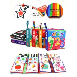 Thumbnail Sách Vải Song Ngữ Việt Anh Phát Triển Tư Duy và Đa Giác Quan Cho Bé Sơ Sinh Size Nhỏ 12x12cm - PiPo Vietnam 1