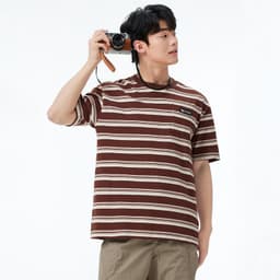 Thumbnail CAMEL CROWN Sọc Quần Áo Nam Tính Khí Ngắn Tay Rời Top Áo polo Thường Ngày 4