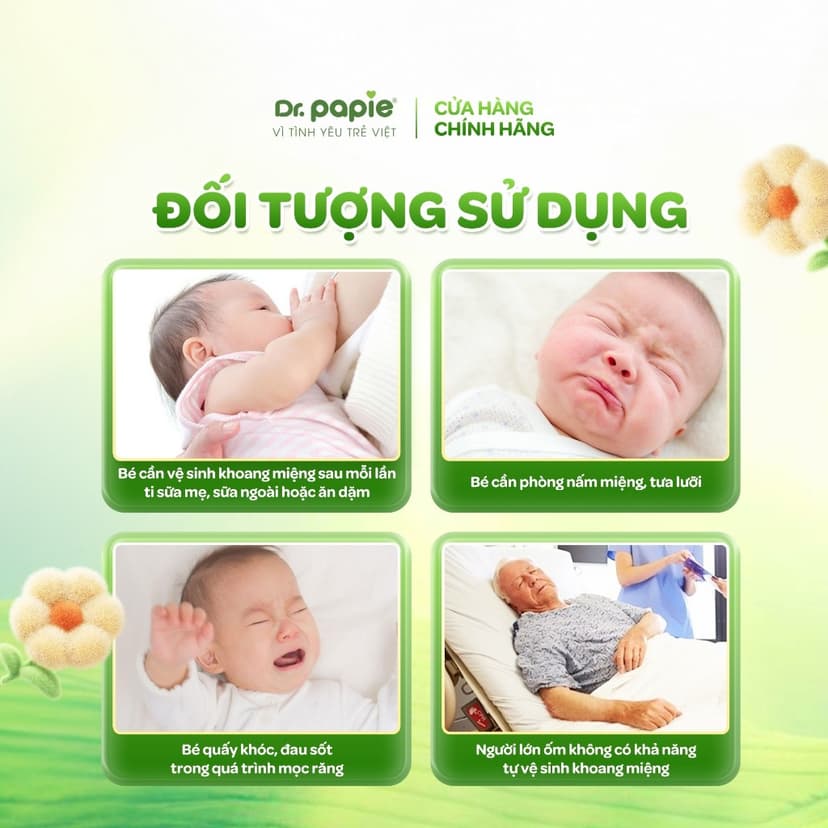 Ảnh 5 Hộp Gạc Rơ Lưỡi Dr.Papie Tiêu Chuẩn 5SAO, Làm Sạch Răng, Lưỡi, Nướu và Khoang Miệng Cho Bé - 30Gói/Hộp x 5 4