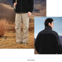 Thumbnail Áo khoác lông cừu cổ đứng dày dặn CAMEL CROWN dành cho nam Áo khoác lông cừu chống tĩnh điện 4