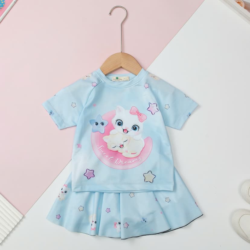 Ảnh Bộ bơi Bé gái chống nắng, nhanh khô LITIBABY kèm chân váy size 3 đến 10 tuổi 3