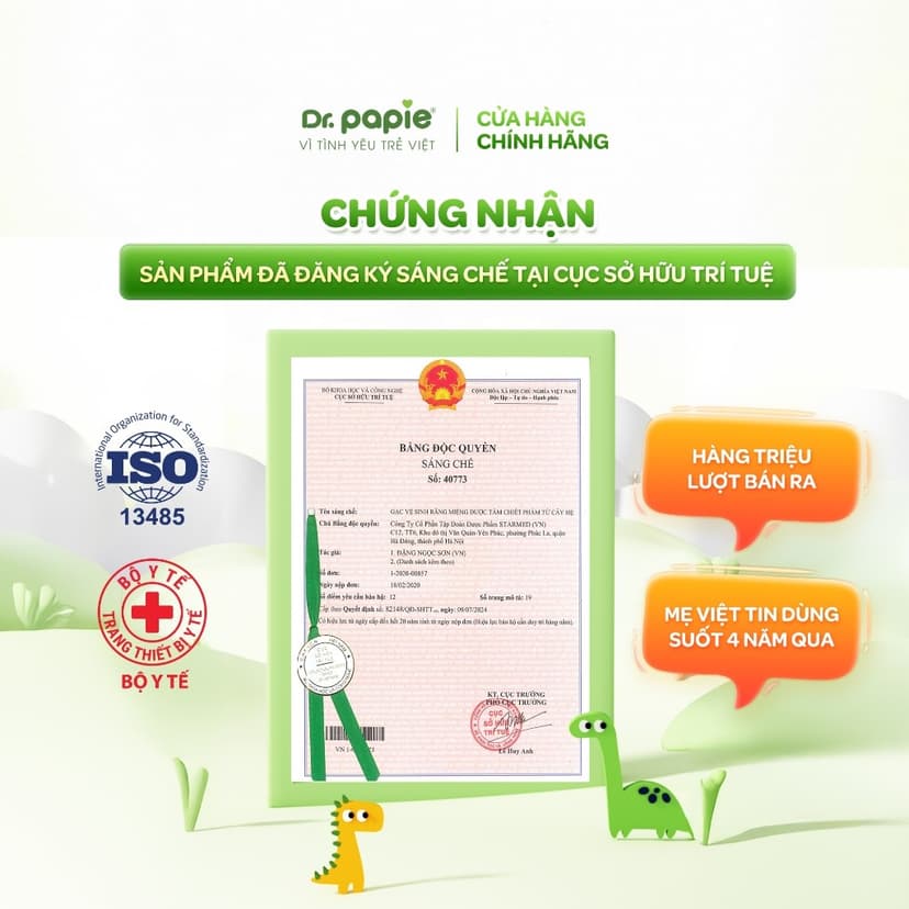 Ảnh 2 Hộp Gạc Rơ Lưỡi Dr.Papie Tiêu Chuẩn 5SAO, Làm Sạch Răng, Lưỡi, Nướu và Khoang Miệng Cho Bé - 30Gói/Hộp x 2 3