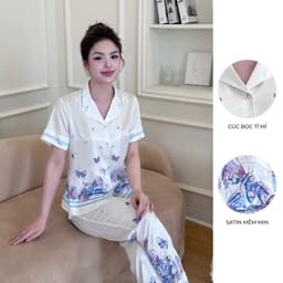 Thumbnail BỘ MẶC NHÀ SHE BY ZAM - A75 - HỌA TIẾT HỒ ĐIỆP XANH 3
