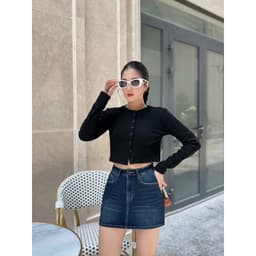 Thumbnail TTTHAO - Chân Váy Jeans Cao Cấp, Siêu Mát, Co Giãn Chữ A Dáng Ngắn 34cm Hàng VNXK J8 1