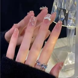 Thumbnail Móng tay giả Minoderm Nail box kèm keo gắn, dáng ngắn, dài, thiết kế trơn, đính đá sang trọng 3