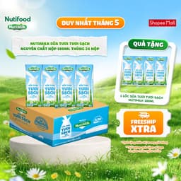 Thumbnail NutiMilk Sữa Tươi Tươi Sạch Hộp 180ml Thùng 24 Hộp (180ml x 24 hộp) 2