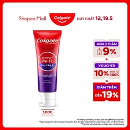 Thumbnail Kem Đánh Răng Colgate trắng răng Optic White Purple 100g công nghệ sắc tím, trung hòa ố vàng tức thì 1