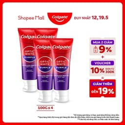 Thumbnail Bộ 4 Kem Đánh Răng Colgate trắng răng Optic White Purple 100g công nghệ sắc tím, trung hòa ố vàng tức thì 1